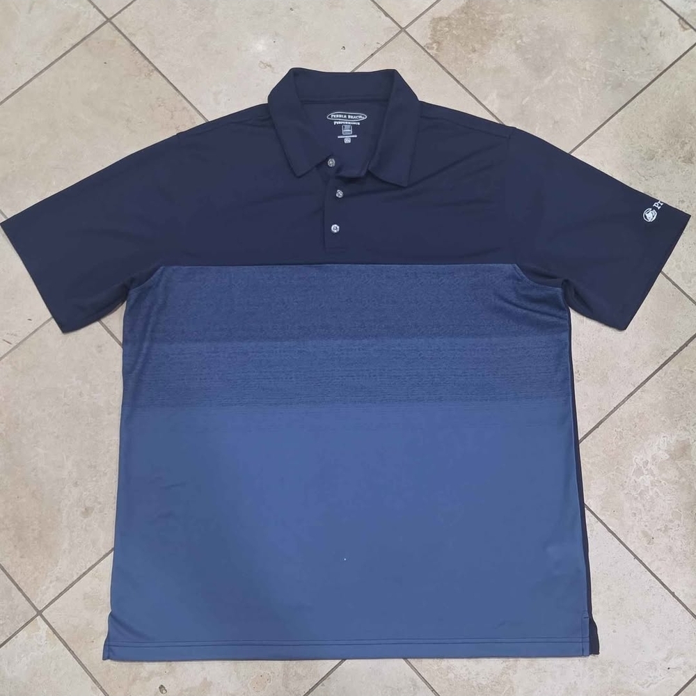 Pebble Beach Men’s Navy and Blue Ombre Polo